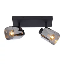 Plafoniera tip spot Lucide ALION stil clasic metal negru gri fumuriu forma dreptunghi E14 IP20 - 17999/02/30