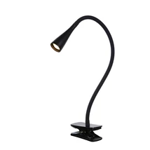 Veioza cu clema Lucide ZOZY stil modern plastic negru forma triunghi LED IP20 - 18256/03/30