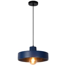 Pendul Lucide OPHELIA stil modern beton albastru negru forma rotund E27 IP20 - 20419/35/35
