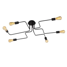 Plafoniera Lucide LESTER stil clasic metal negru forma unghiular E27 IP20 - 21112/06/30