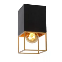 Plafoniera Lucide RIXT stil modern metal negru auriu mat-alama forma dreptunghi E27 IP20 - 21120/01/30