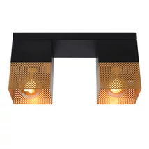Plafoniera Lucide RENATE stil modern metal negru auriu mat-alama forma dreptunghi E27 IP20 - 21123/02/02