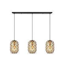 Pendul Lucide WOLFRAM stil modern metal auriu mat-alama negru forma ovala E27 IP20 - 21417/03/02