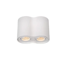 Plafoniera tip spot Lucide TUBE stil modern aluminiu alb forma ovala GU10 IP20 - 22952/02/31
