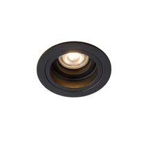 Spot incastrabil Lucide EMBED stil modern metal negru forma rotund GU10 IP20 - 22958/01/30