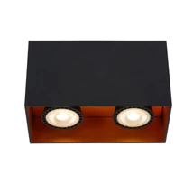 Plafoniera tip spot Lucide BIDO stil modern aluminiu negru forma dreptunghi GU10 IP20 - 22966/02/30