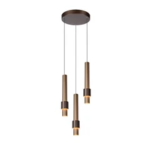 Pendul Lucide MARGARY stil modern aluminiu cafea auriu mat-alama forma rotund LED IP20 - 24402/15/96