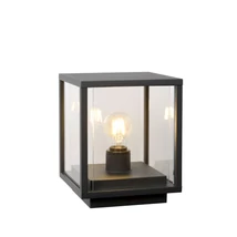 Stalp exterior Lucide CLAIRE stil Vintage sticla antracit forma unghiular E27 IP54 - 27883/25/30