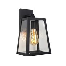 Aplica de perete Lucide MATSLOT stil cabana metal negru forma unghiular E27 IP23 - 29829/01/30