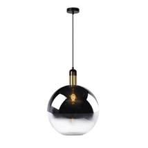 Pendul Lucide JULIUS stil Vintage sticla gri fumuriu auriu mat-alama forma rotund E27 IP20 - 34438/40/65