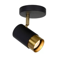 Plafoniera tip spot Lucide FLORIS stil modern aluminiu negru auriu mat-alama forma cilindric GU10 IP20 - 35913/01/30