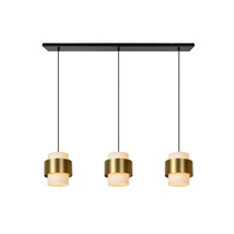 Pendul Lucide FIRMIN stil clasic sticla auriu mat-alama opal forma cilindric E27 IP20 - 45497/03/02