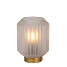 Veioza Lucide SUENO stil clasic sticla alb auriu mat-alama forma cilindric E14 IP20 - 45595/01/31