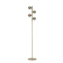 Lampadar Lucide TYCHO stil retro otel auriu mat-alama gri fumuriu G9 IP20 - 45774/04/02
