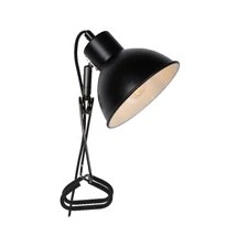 Veioza cu clema Lucide MOYS stil retro otel negru forma semicircular E27 IP20 - 45987/01/30