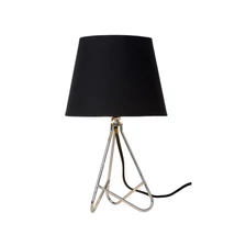 Veioza Lucide GITTA stil modern metal crom negru forma rotund E14 IP20 - 47500/81/11