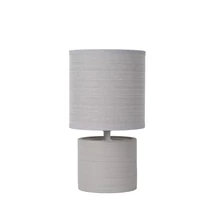 Veioza Lucide GREASBY stil cabana ceramic gri forma rotund E14 IP20 - 47502/81/36