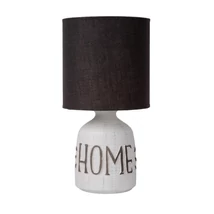 Veioza Lucide COSBY stil cabana ceramic alb taupe forma rotund E14 IP20 - 47503/81/31