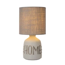 Veioza Lucide COSBY stil cabana ceramic gri forma rotund E14 IP20 - 47503/81/36