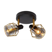 Plafoniera tip spot Lucide NILA stil Vintage metal negru gri fumuriu forma unghiular E14 IP20 - 77977/12/30