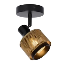 Aplica spot Lucide RAFA stil clasic metal negru auriu mat-alama forma rotund E14 IP20 - 77980/01/30