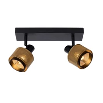 Plafoniera tip spot Lucide RAFA stil clasic metal negru auriu mat-alama forma dreptunghi E14 IP20 - 77980/02/30