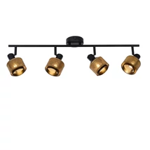 Plafoniera tip spot Lucide RAFA stil clasic metal negru auriu mat-alama forma dreptunghi E14 IP20 - 77980/04/30