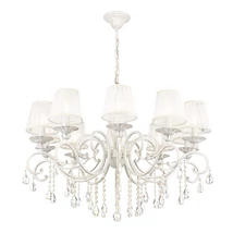 Candelabru Maytoni GRACE organza alb 10x E14 - ARM247-10-G