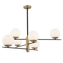 Pendul Maytoni NOSTALGIA sticla alb 6x E14 - MOD048PL-06G