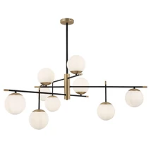 Pendul Maytoni NOSTALGIA sticla alb 9x E14 - MOD048PL-09G
