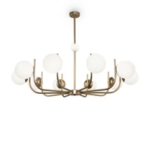 Pendul Maytoni RENDEZ-VOUS sticla alb 10x E14 - MOD109PL-10BS