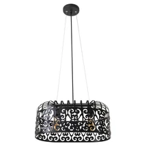 Pendul Rabalux ALESSANDRA E27 metal negru mat cu abajur metal negrustil vintage IP20 - 2157