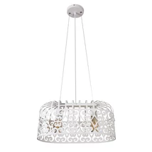 Pendul Rabalux ALESSANDRA E27 metal alb mat cu abajur metal albstil vintage IP20 - 2162