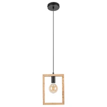 Pendul Rabalux INDIGO E27 metal negru cu abajur lemn fagstil scandinav IP20 - 2292