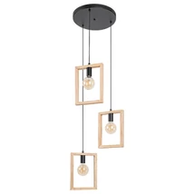 Pendul Rabalux INDIGO E27 metal negru cu abajur lemn fagstil scandinav IP20 - 2293