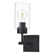 Aplica de perete Rabalux PRUDENCE E27 metal negru cu abajur sticla transparentstil modern IP20 - 2671