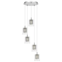 Pendul Rabalux DUCHESS G9 metal crom cu abajur sticla transparentstil modern IP20 - 3117