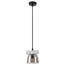 Pendul Rabalux CARDAMOM E14 metal lemn argintiu stejar cu abajur sticla sticla fumuriustil modern IP20 - 3118
