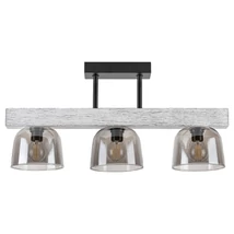 Plafoniera Rabalux CARDAMOM E14 metal lemn argintiu stejar cu abajur sticla sticla fumuriustil modern IP20 - 3119