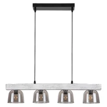 Pendul Rabalux CARDAMOM E14 metal lemn argintiu stejar cu abajur sticla sticla fumuriustil modern IP20 - 3120