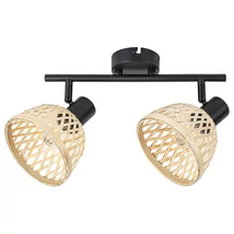 Spot Rabalux RATTAN E14 metal negru mat cu abajur rattan naturstil Industrial IP20 - 3134