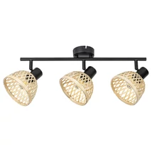 Spot Rabalux RATTAN E14 metal negru mat cu abajur rattan naturstil Industrial IP20 - 3135
