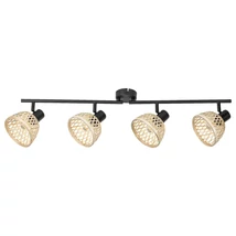 Spot Rabalux RATTAN E14 metal negru mat cu abajur rattan naturstil Industrial IP20 - 3136