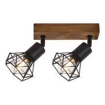 Spot Rabalux ZEUS E14 metal lemn stejar cu abajur metal negru matstil Industrial IP20 - 3138