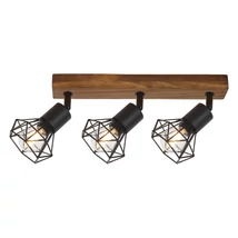 Spot Rabalux ZEUS E14 metal lemn stejar cu abajur metal negru matstil Industrial IP20 - 3139