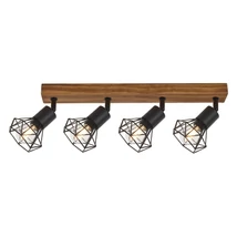 Spot Rabalux ZEUS E14 metal lemn stejar cu abajur metal negru matstil Industrial IP20 - 3140