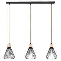 Pendul Rabalux FARFALLE E27 metal lemn negru cu abajur metal stil Industrial IP20 - 3149