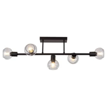 Plafoniera Rabalux SULLIVAN E14 metal negru cu abajur sticla sticla fumuriustil modern IP20 - 3296