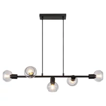 Pendul Rabalux SULLIVAN E14 metal negru cu abajur sticla sticla fumuriustil modern IP20 - 3297