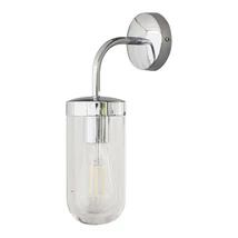 Aplica baie Rabalux YAGO E27 aluminiu crom cu abajur sticla transparentstil modern IP44 - 3309